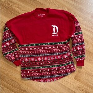 Disney Red and Green Festive Men's Crewneck Sweater Size XS Made in USA